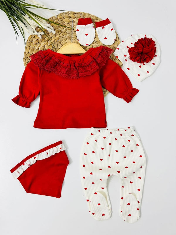 5 Pièces Sortie Hôpital Coton 0-3 Mois قطن