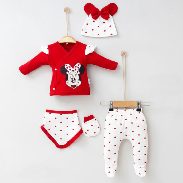 5 Pièces Sortie Hôpital Minnie Mouse Coton 0-3 Mois قطن
