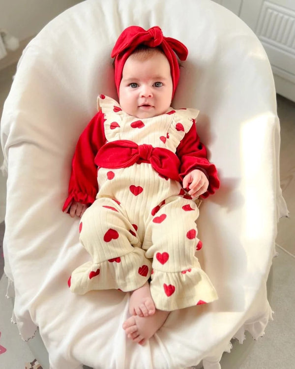 Ensemble 2 Pièces Coton Cœur de 0 à 9 Mois قطن