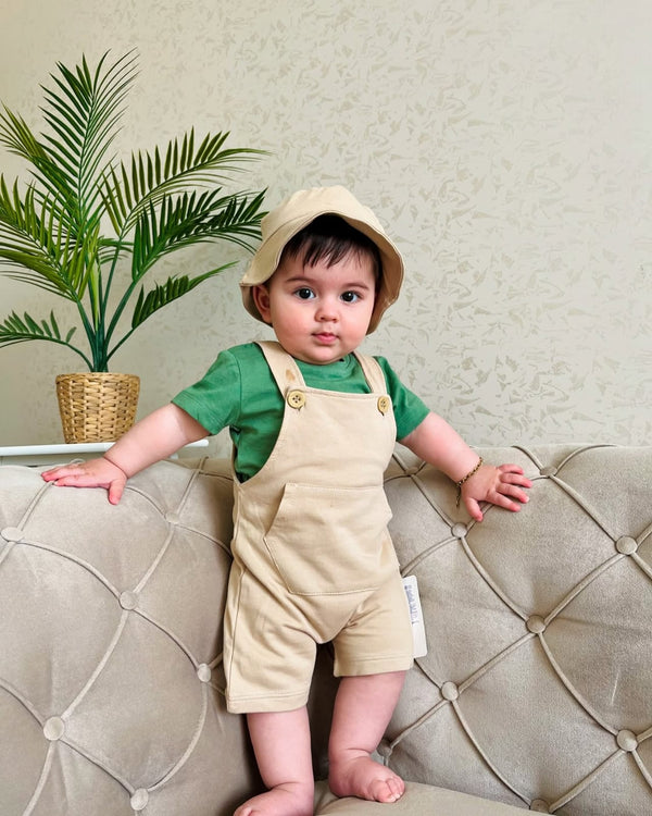 Ensembles 3 Piéces Coton Salopette 3 à 18 Mois