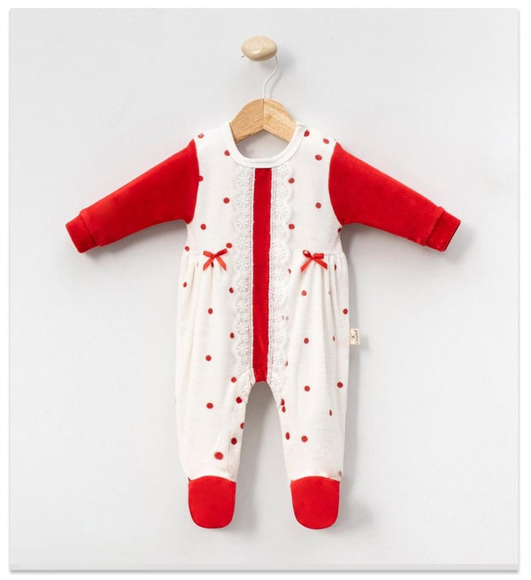 Grenouillère موبرة pour bébé fille Rouge 0 à 9 Mois