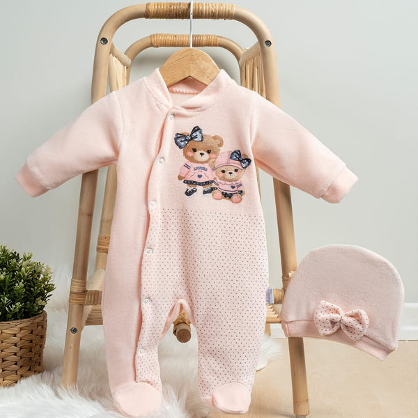 Grenouillère bébé Fille موبرة Velours 0 à 6 Mois