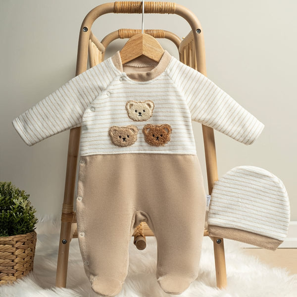 Grenouillère bébé garçon موبرة Velours 0 à 6 Mois