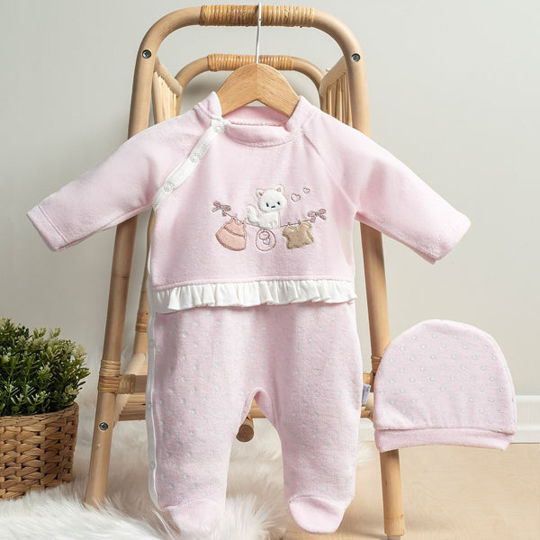 Grenouillère bébé Fille موبرة Velours 0 à 6 Mois