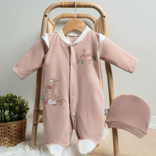 Grenouillère bébé Fille موبرة Velours 0 à 6 Mois