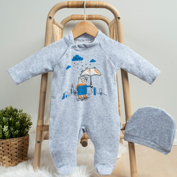 Grenouillère bébé garçon موبرة Velours 0 à 6 Mois