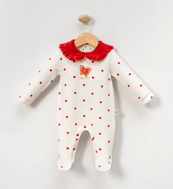 Grenouillère موبرة pour bébé fille Rouge Rose 0 à 9 Mois